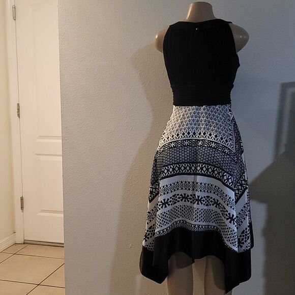 MELROSE HALTER NECKLINE COCKTAIL TWO-TONE WOMEN'S DRESS - Picture 9 of 15